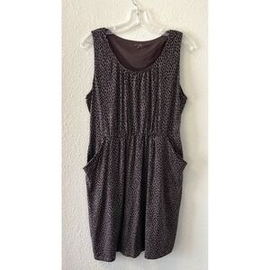 GARNET HILL Dress Size Large Sleeveless Pockets Leopard Cheetah Print Stretchy